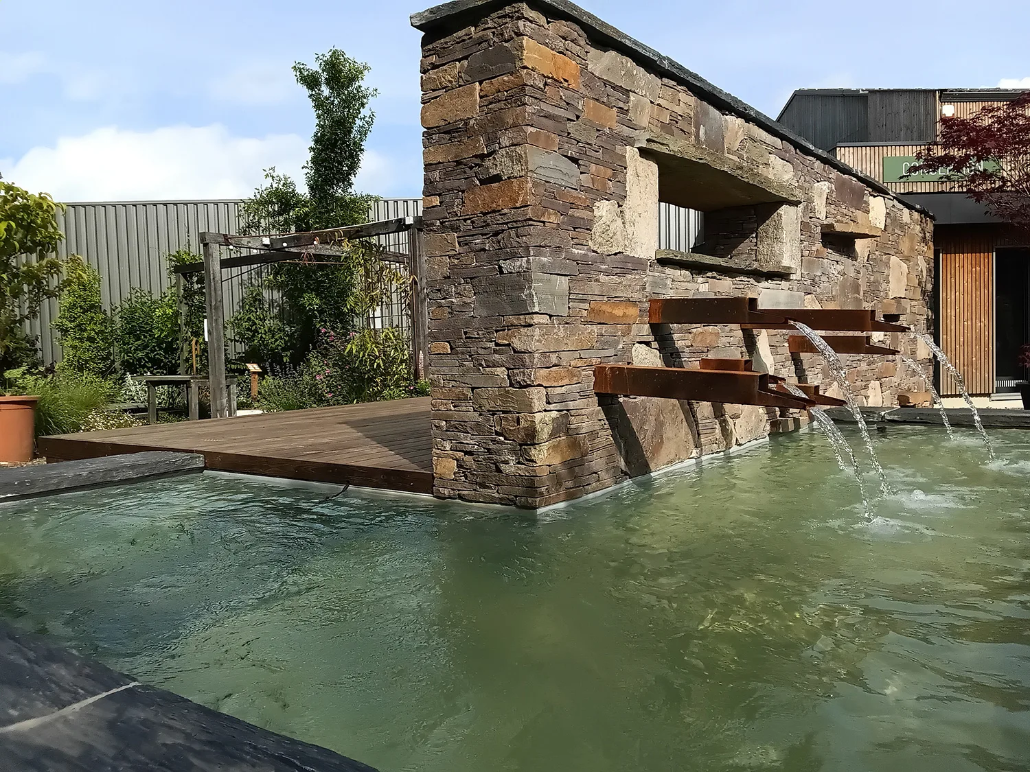un bassin de baignade avec une cascade